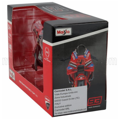 MAISTO DUCATI DESMOSEDICI GP25 TEAM LENOVO N 63 MOTOGP SEASON 2025 FRANCESCO BAGNAIA - RED 1/18