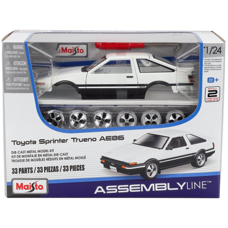 MAISTO TOYOTA SPRINTER TRUENO AE86 1979 - WHITE BLACK 1/24