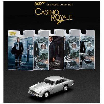 MINI GT ASTON MARTIN DB5 1964 - 007 JAMES BOND - CASINO ROYALE - CHINESE BLISTER PACKAGING - SILVER 1/64