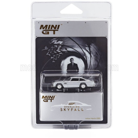 MINI GT ASTON MARTIN DB5 1964 - 007 JAMES BOND - SKYFALL - SPANISH BLISTER PACKAGING - SILVER 1/64