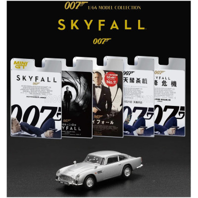 MINI GT ASTON MARTIN DB5 1964 - 007 JAMES BOND - SKYFALL - SPANISH BLISTER PACKAGING - SILVER 1/64