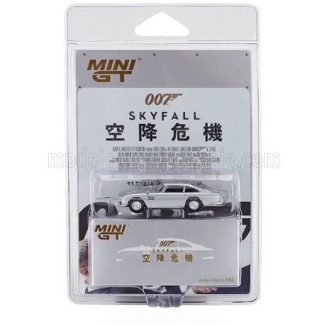 MINI GT ASTON MARTIN DB5 1964 - 007 JAMES BOND - SKYFALL - CHINESE BLISTER PACKAGING - SILVER 1/64