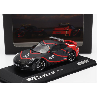 MINICHAMPS PORSCHE 911 992 TURBO S COUPE SAFETY CAR WEC 2023 - BLACK RED 1/43