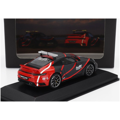 MINICHAMPS PORSCHE 911 992 TURBO S COUPE SAFETY CAR WEC 2023 - BLACK RED 1/43