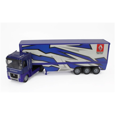 NEWRAY RENAULT MAGNUM AE500 TRUCK CASSONATO 2009 - BLUE WHITE BLACK 1/32