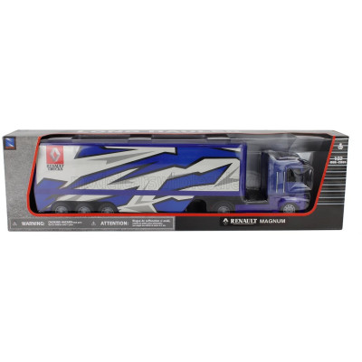 NEWRAY RENAULT MAGNUM AE500 TRUCK CASSONATO 2009 - BLUE WHITE BLACK 1/32