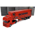 NEWRAY SCANIA R124/400 TRUCK CASSONATO 2000 - ORANGE BLACK 1/32