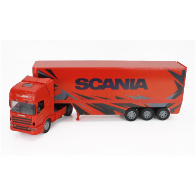 NEWRAY SCANIA R124/400 TRUCK CASSONATO 2000 - ORANGE BLACK 1/32