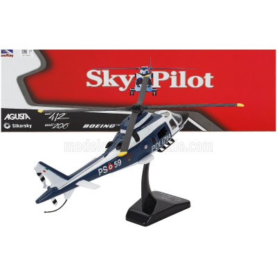 NEWRAY AGUSTA WESTLAND A109 POWER HELICOPTER POLIZIA - POLICE - BLUE WHITE 1/43