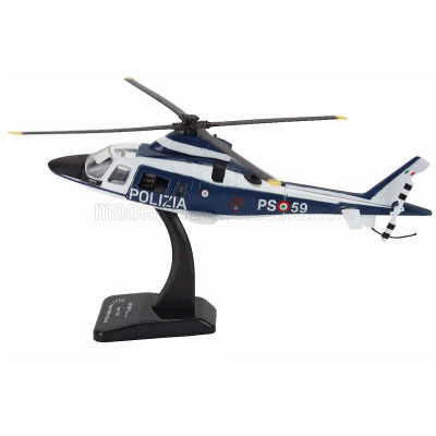 NEWRAY AGUSTA WESTLAND A109 POWER HELICOPTER POLIZIA - POLICE - BLUE WHITE 1/43