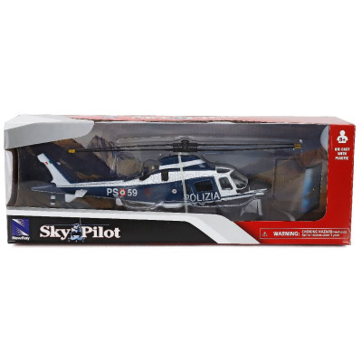NEWRAY AGUSTA WESTLAND A109 POWER HELICOPTER POLIZIA - POLICE - BLUE WHITE 1/43