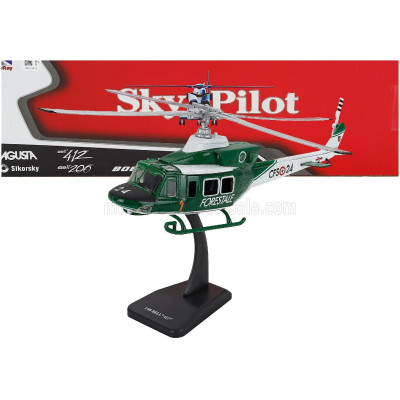 NEWRAY AGUSTA WESTLAND BELL AB412 HELICOPTER CORPO FORESTALE - POLICE - GREEN WHITE 1/48