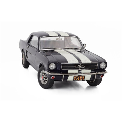 NOREV FORD USA MUSTANG COUPE HARD-TOP 1965 - BLUE WHITE 1/18