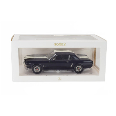 NOREV FORD USA MUSTANG COUPE HARD-TOP 1965 - BLUE WHITE 1/18