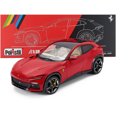 POLISTIL FERRARI PUROSANGUE 2022 - WITH SHOWCASE - NUMBERED ONE BY ONE - ROSSO CORSA 322-CREAM INTERIOR 1/18