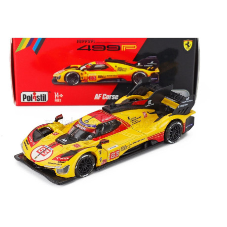 POLISTIL FERRARI 499P 3.0L TURBO V6 TEAM AF CORSE N 83 24h LE MANS 2024 ROBERT KUBICA - ROBERT SHWARTZMAN - YIFEI YE - YELLOW