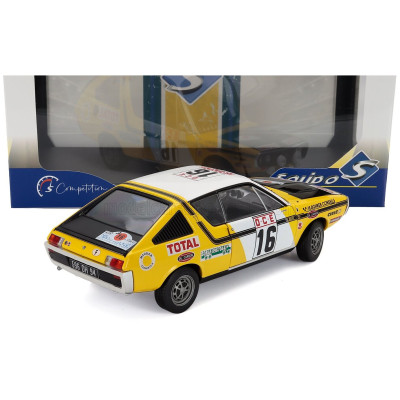 SOLIDO RENAULT R17 GORDINI (night version) N 16 RALLY DU MAROC 1976 JACKY PRIVE - TILBER - YELLOW WHITE BLACK 1/18