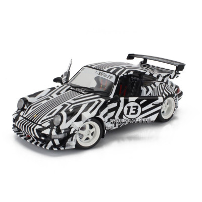 SOLIDO PORSCHE 911 964 RWB N 13 BODYKIT THE ZEBRA 1994 - WHITE BLACK 1/18