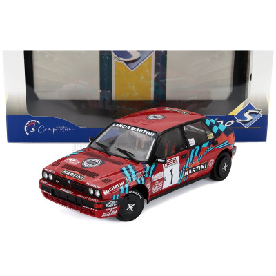 SOLIDO LANCIA DELTA HF INTEGRALE 16V MARTINI N 1 WINNER RALLY SANREMO 1989 MIKI BIASION - TIZIANO SIVIERO - RED 1/18