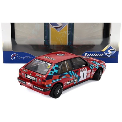 SOLIDO LANCIA DELTA HF INTEGRALE 16V MARTINI N 1 WINNER RALLY SANREMO 1989 MIKI BIASION - TIZIANO SIVIERO - RED 1/18