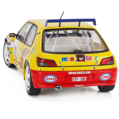SOLIDO PEUGEOT 306 MAXI N 12 RALLY CONDROZ 1997 JEAN PIERRE VAN DE WAUVER - JEAN VAN DER SCHUEREN - YELLOW WHITE 1/18