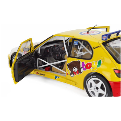 SOLIDO PEUGEOT 306 MAXI N 12 RALLY CONDROZ 1997 JEAN PIERRE VAN DE WAUVER - JEAN VAN DER SCHUEREN - YELLOW WHITE 1/18