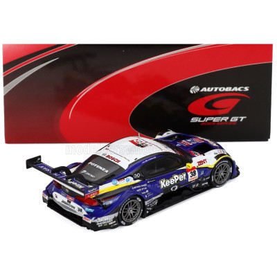SPARK MODEL TOYOTA SUPRA GR TEAM KEEPER CERUMO N 38 GT500 CLASS SUPER GT 2025 HIROAKI ISHIURA - TOSHIKI OYU - BLUE BLACK WHITE