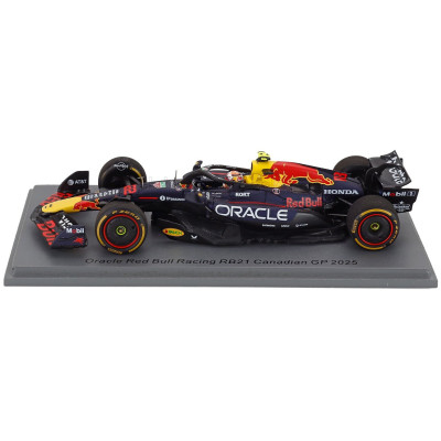 SPARK MODEL RED BULL F1 RB21 TEAM ORACLE RED BULL RACING N 22 CANADA GP 2025 (100th GP) YUKI TSUNODA - BLUE YELLOW RED 1/43