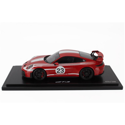 SPARK MODEL PORSCHE 911 992-2 GT3 N 23 COUPE SALZBURG LIVERY 2025 - CON VETRINA - WITH SHOWCASE - RED WHITE 1/18