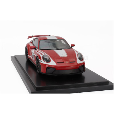 SPARK MODEL PORSCHE 911 992-2 GT3 N 23 COUPE SALZBURG LIVERY 2025 - CON VETRINA - WITH SHOWCASE - RED WHITE 1/18