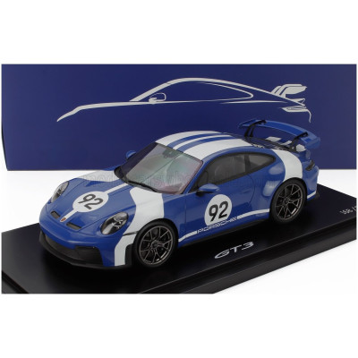 SPARK MODEL PORSCHE 911 992-2 GT3 N 92 COUPE VELOCITY DESIGN 2025 - CON VETRINA - WITH SHOWCASE - BLUE WHITE 1/18