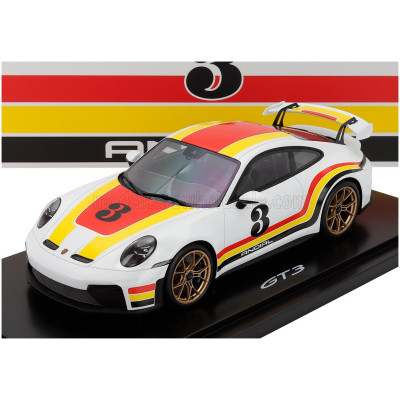 SPARK MODEL PORSCHE 911 992-2 GT3 N 3 COUPE ANDIAL DESIGN 2025 - CON VETRINA - WITH SHOWCASE - WHITE 1/18
