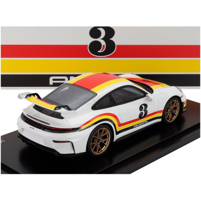 SPARK MODEL PORSCHE 911 992-2 GT3 N 3 COUPE ANDIAL DESIGN 2025 - CON VETRINA - WITH SHOWCASE - WHITE 1/18