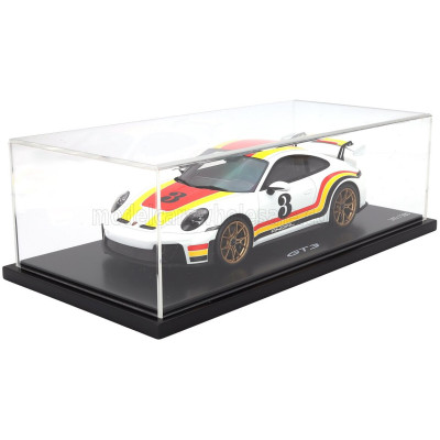 SPARK MODEL PORSCHE 911 992-2 GT3 N 3 COUPE ANDIAL DESIGN 2025 - CON VETRINA - WITH SHOWCASE - WHITE 1/18