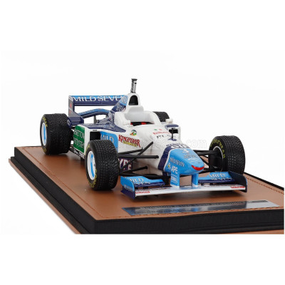 TECNOMODEL BENETTON F1 B196 TEAM RENAULT MILD SEVEN N 3 BRAZILIAN GP RAIN TIRES 1996 JEAN ALESI - WHITE LIGHT BLUE GREEN 1/18