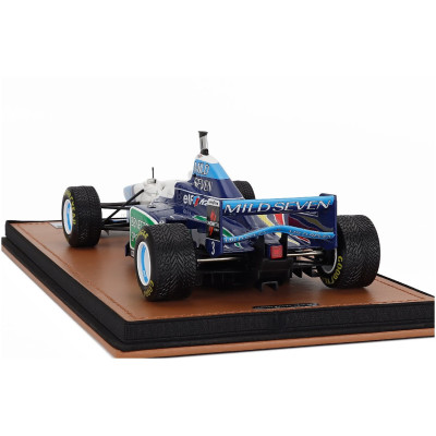 TECNOMODEL BENETTON F1 B196 TEAM RENAULT MILD SEVEN N 3 BRAZILIAN GP RAIN TIRES 1996 JEAN ALESI - WHITE LIGHT BLUE GREEN 1/18