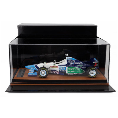 TECNOMODEL BENETTON F1 B196 TEAM RENAULT MILD SEVEN N 3 BRAZILIAN GP RAIN TIRES 1996 JEAN ALESI - WHITE LIGHT BLUE GREEN 1/18