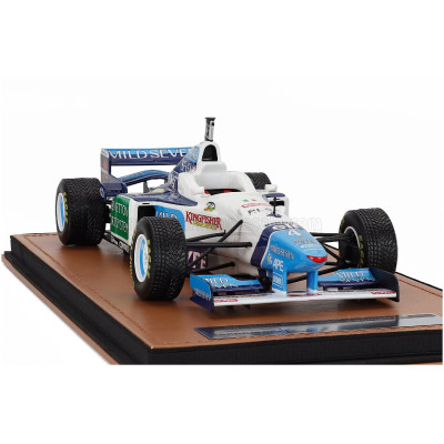 TECNOMODEL BENETTON F1 B196 TEAM RENAULT MILD SEVEN N 4 SPANISH GP RAIN TIRES 1996 GERHARD BERGER - WHITE LIGHT BLUE GREEN 1/18