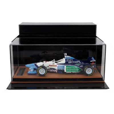 TECNOMODEL BENETTON F1 B196 TEAM RENAULT MILD SEVEN N 4 SPANISH GP RAIN TIRES 1996 GERHARD BERGER - WHITE LIGHT BLUE GREEN 1/18