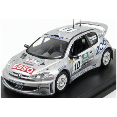 TROFEU PEUGEOT 206 WRC N 10 2nd RALLY PORTUGAL 2000 M.GRONHOLM - T.RAUTIAINEN - SILVER 1/43