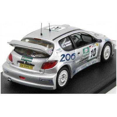 TROFEU PEUGEOT 206 WRC N 10 2nd RALLY PORTUGAL 2000 M.GRONHOLM - T.RAUTIAINEN - SILVER 1/43