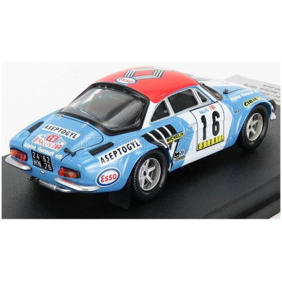 TROFEU RENAULT ALPINE A110 N 16 RALLY TAP 1974 B.NEYRET - E.VANONI - LIGHT BLUE WHITE RED 1/43
