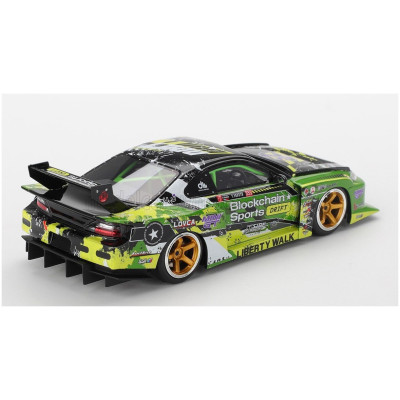 TRUESCALE NISSAN SILVIA (S15) LB SUPER SILHOUETTE N 555 V2 FORMULA DRIFT JAPAN 2024 - GREEN BLACK 1/43