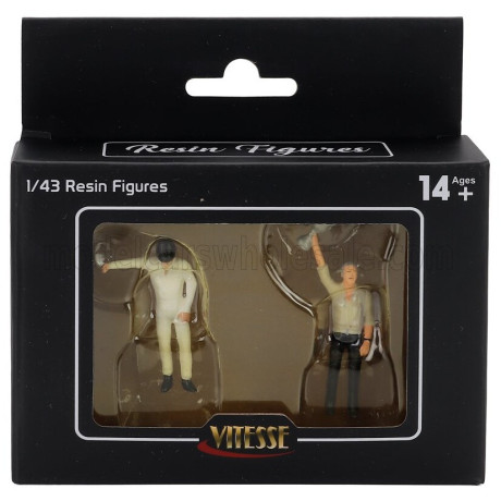 VITESSE FIGURES SET 2 X CHAMPION DRIVER - WHITE BLACK 1/43