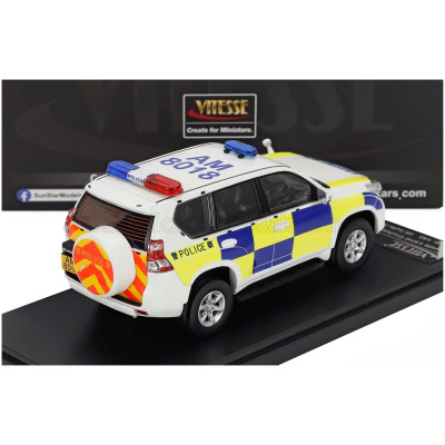 VITESSE TOYOTA LAND CRUISER PRADO HONG KONG TRAFFIC NEW TERRITORIES SOUTH POLICE 2015 - WHITE BLUE YELLOW 1/43