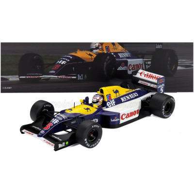 WERK83 WILLIAMS F1 FW14 RENAULT N 5 WORLD CHAMPION WINNER BRITISH GP 1991 NIGEL MANSELL - BLUE YELLOW WHITE 1/18
