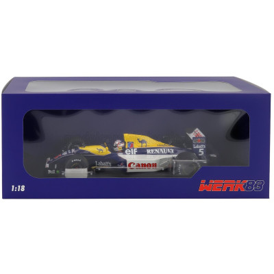 WERK83 WILLIAMS F1 FW14 RENAULT N 5 WORLD CHAMPION WINNER BRITISH GP 1991 NIGEL MANSELL - BLUE YELLOW WHITE 1/18