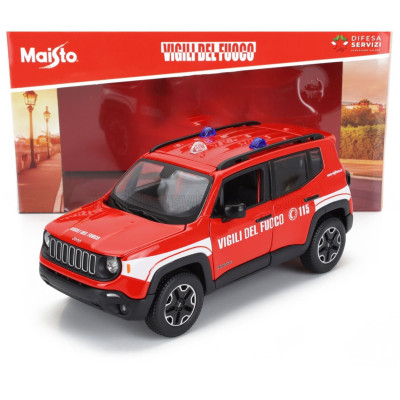 MAISTO JEEP RENEGADE VIGILI DEL FUOCO 2017 - PIROS FEHÉR 1/24