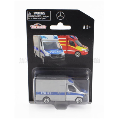 MAJORETTE MERCEDES BENZ SPRINTER VAN POLIZEI 2018 - EZÜST KÉK 1/64