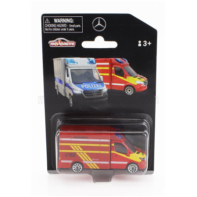 MAJORETTE MERCEDES BENZ SPRINTER VAN FEUERWEHR 2018 - PIROS SÁRGA FEHÉR